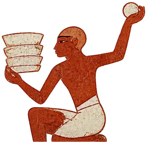 حرفي يحمل أوعية مكدسة